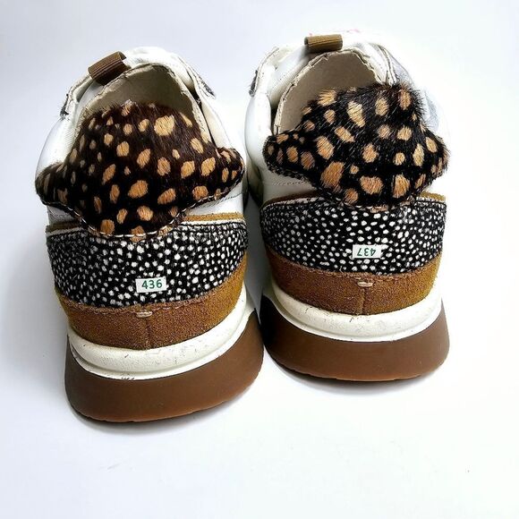 NEW Madewell Kickoff Trainer Sneakers Leather and Spot Mix Calf Hair Size 9 NIB - Picture 7 of 13